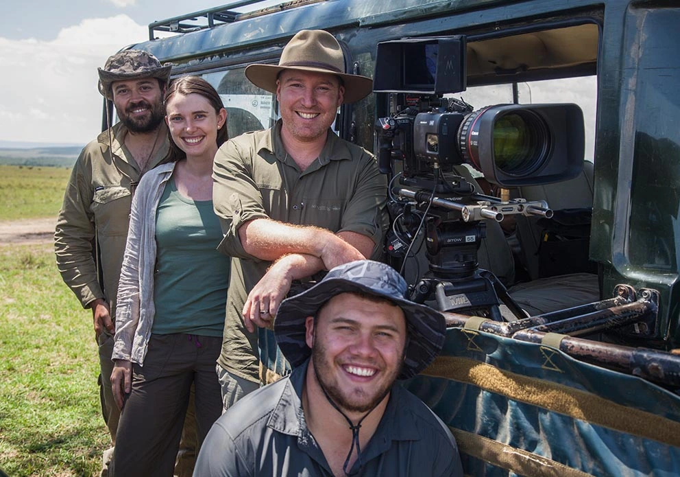 The big cat filming crew at Governors Camp