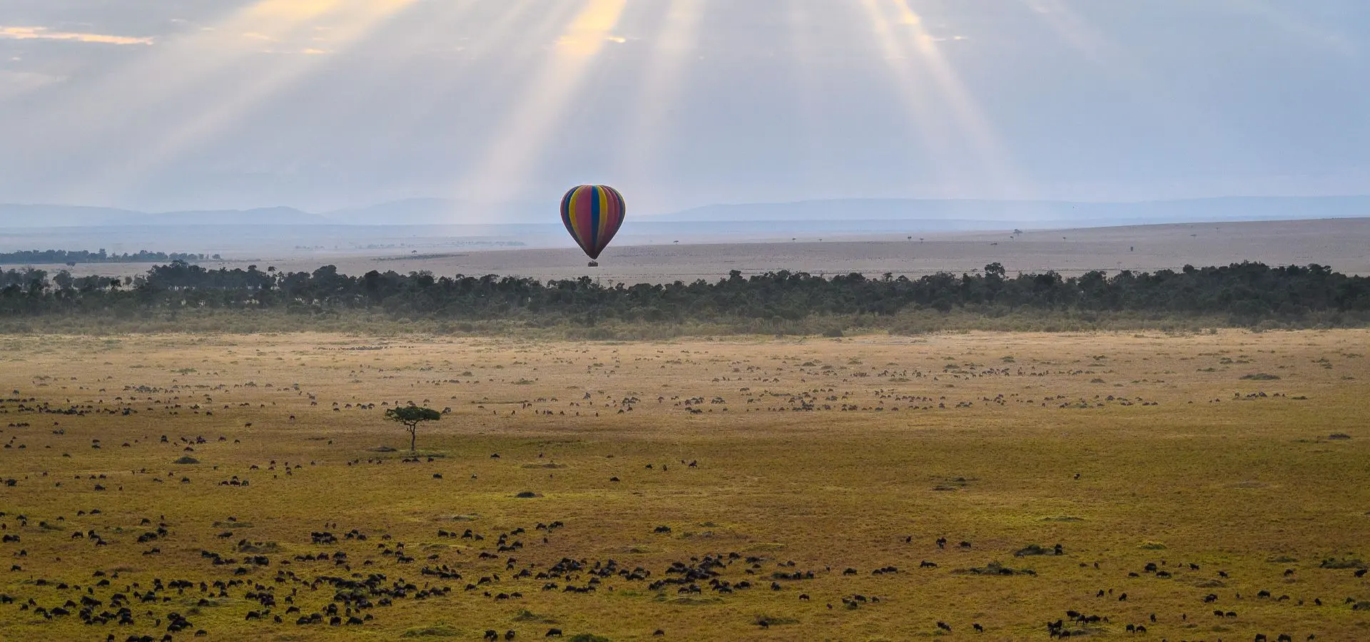 Extra activities on safaris in Tanzania and Kenya - Viewing the Masai Mara on a hot air balloon ride
