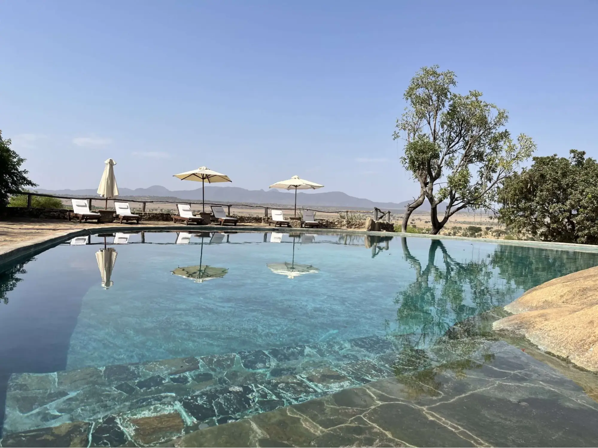Luxury accommodation at Kidepo National Park - Swimming pool in Apoka Safari Lodge