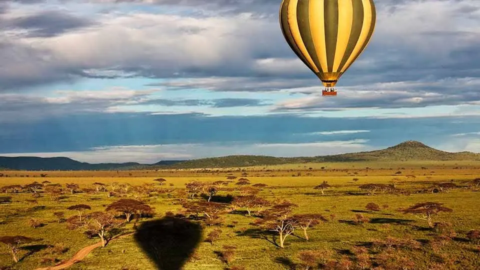 Hot air balloon safari at Selous National Park