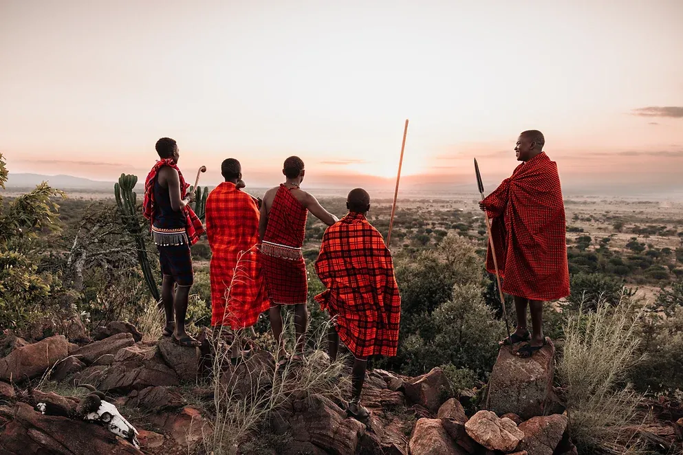 Exploring the Masai Mara on a 3 day Kenya safari - Masai Warriors in Masai Mara