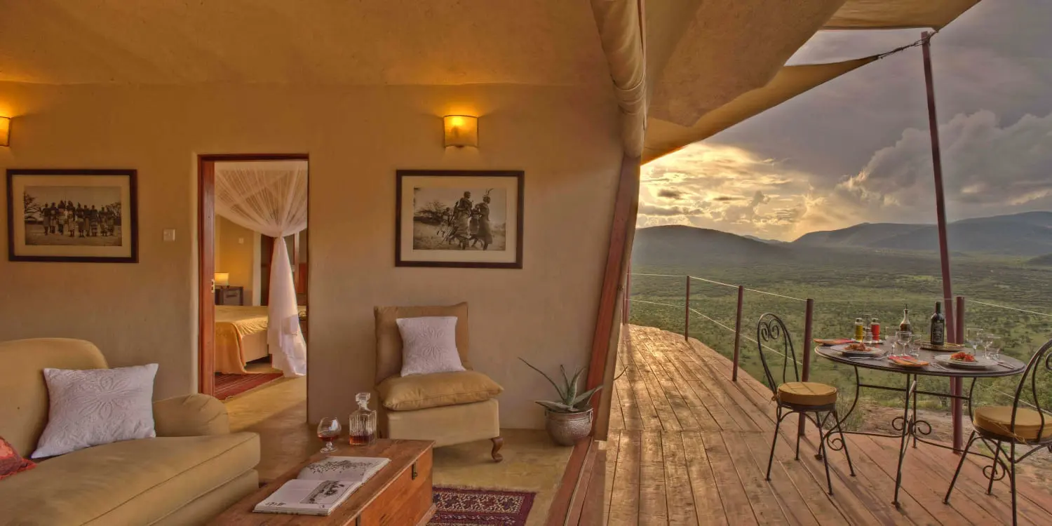 Sheer luxury safari in Kenya - sumptuous room at the Samburu Game Reserve