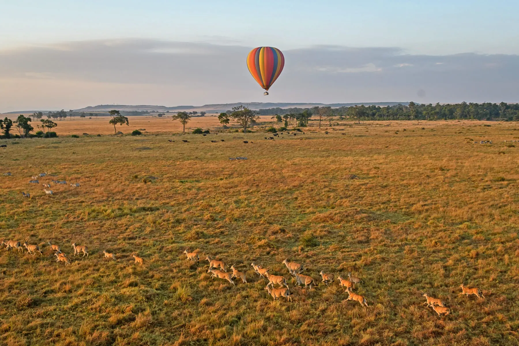 Adding extra activities to Kenya Safari packages prices - air balloon safari over the Masai Mara