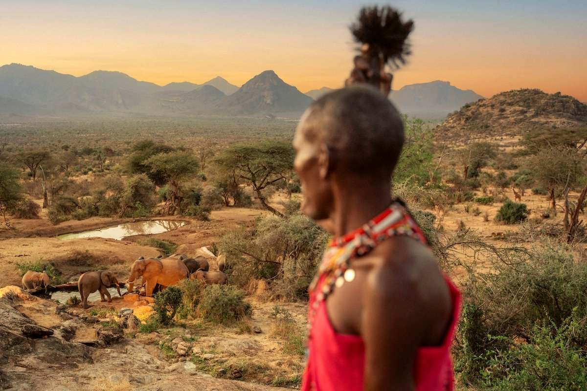 Remote wilderness tourist attraction Kenya - a maasai warrior in Samburu National Reserve