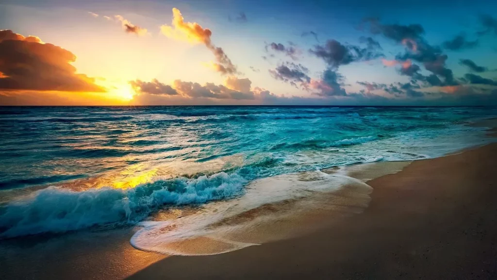 View of blue waters and sunset in Lamu Old Town