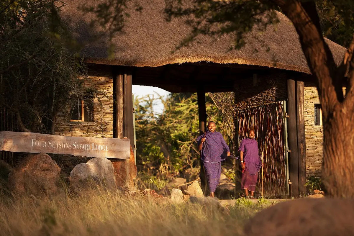 A view of entrance gate at the four season Serengeti Safari Lodge