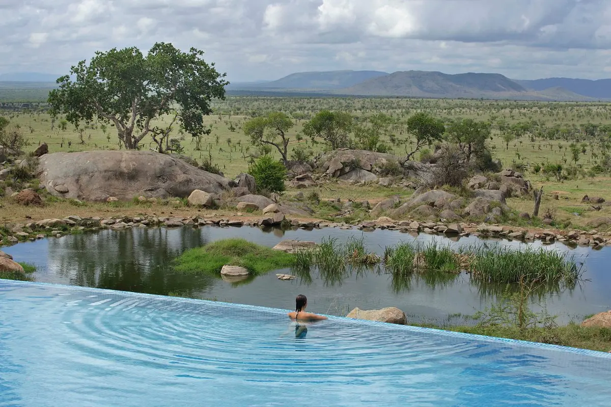 safari lodge serengeti - watering-hole-visible - Four seasons safari lodge serengeti